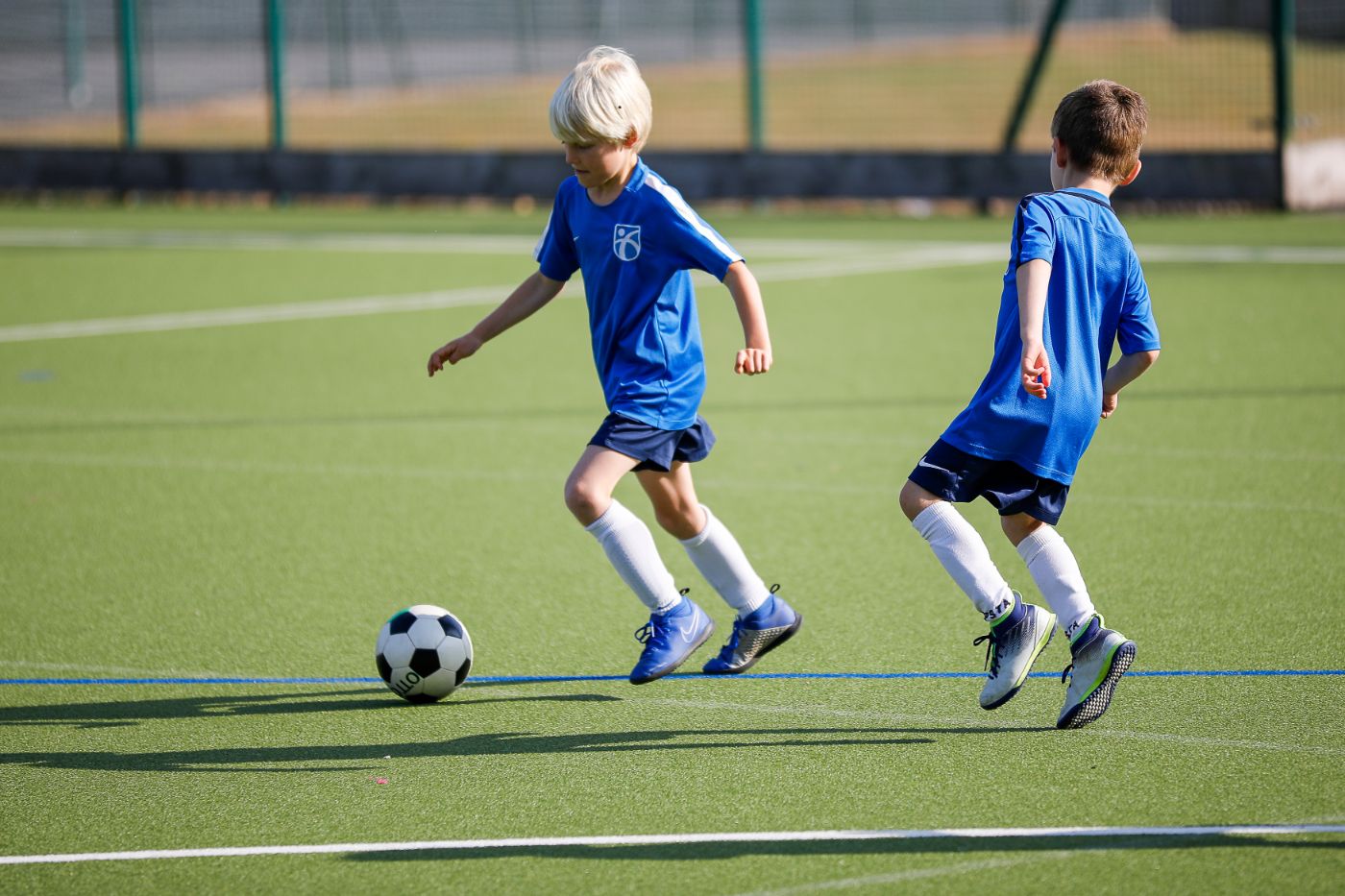 Children playing football