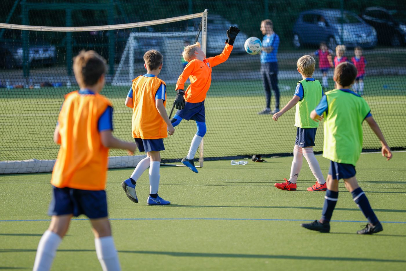 Goalkeeper defending the goal